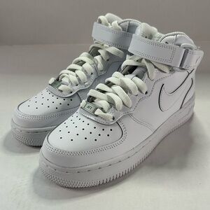 Nike Air Force 1 Mid LE Big Kids 4.5Y - white/white - BNIB